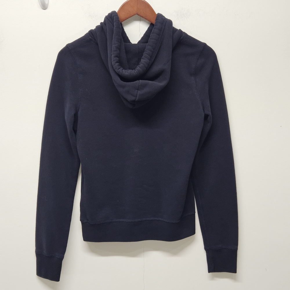 Y2K Hollister Pullover Hoodie Sweatshirt Drawstring Spilled Out Size Medium Navy - Picture 7 of 13